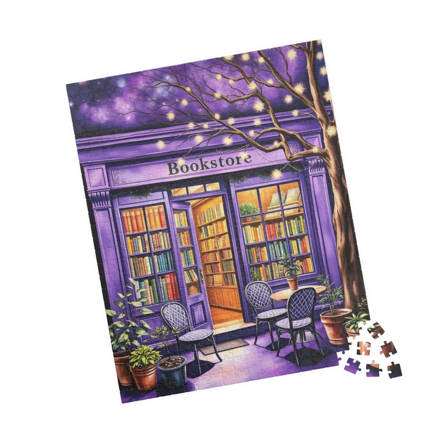 Ultraviolet Night Bookstore Jigsaw Puzzle - Magical Bookshop Gift for Book Lovers 520 pcs (Vertical) Puzzle The Puzzle Chest