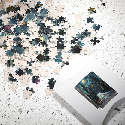 Haunting Gothic Mansion Puzzle 110, 252, 520, 1014-piece, Moonlit Abandoned House with Glowing Window, Fans of Mystical Atmospheric Art Gift Puzzle The Puzzle Chest