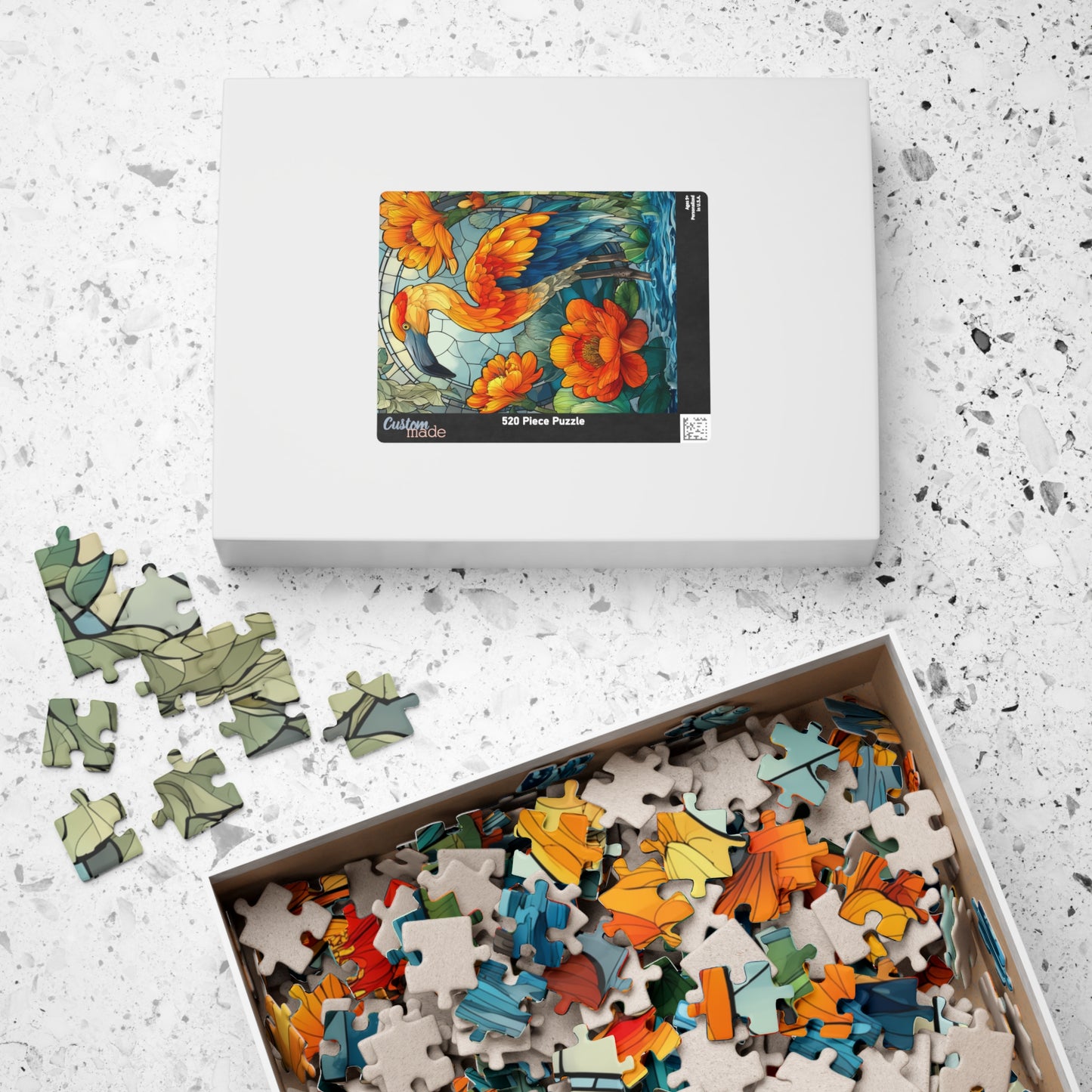 Flamingo & Marigold Jigsaw Puzzle — Vibrant Tropical Bird Art (110/252/520/1014 pcs) Puzzle The Puzzle Chest