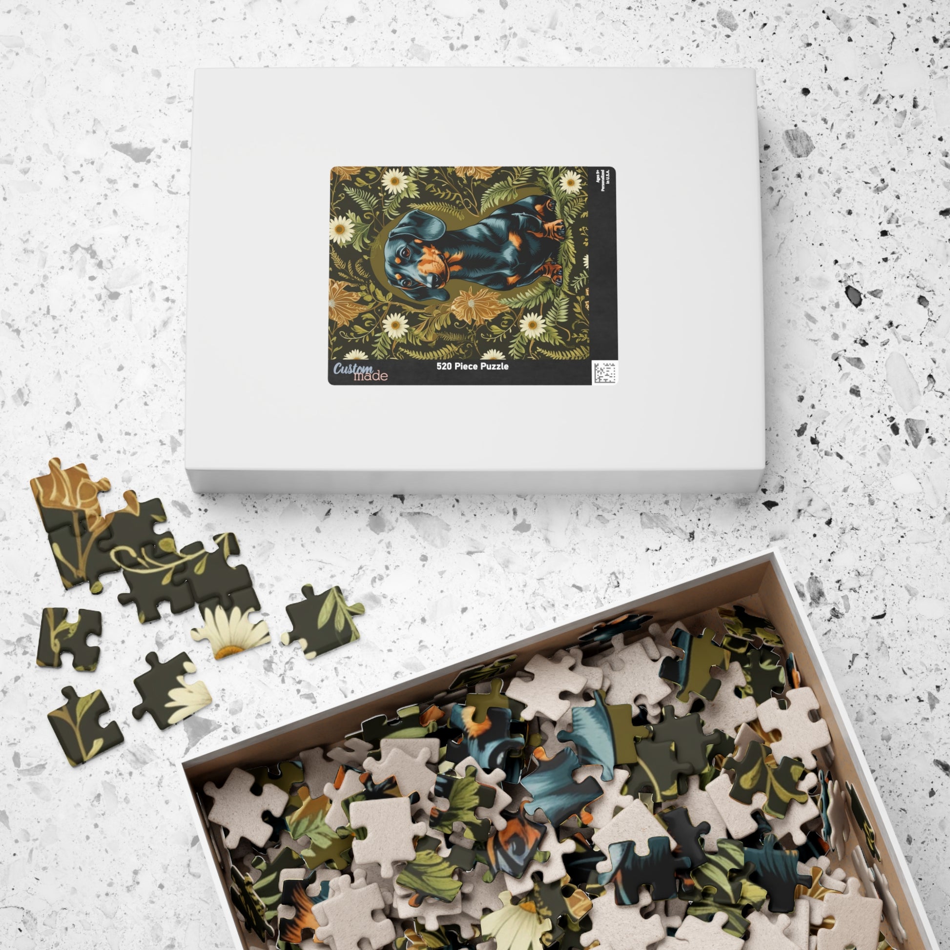 Vintage Dachshund Puzzle - William Morris Inspired 110-1014 Piece Family Dog Jigsaw Game, Fun Indoor Activity, Best Animal Lover Gift Idea Puzzle The Puzzle Chest