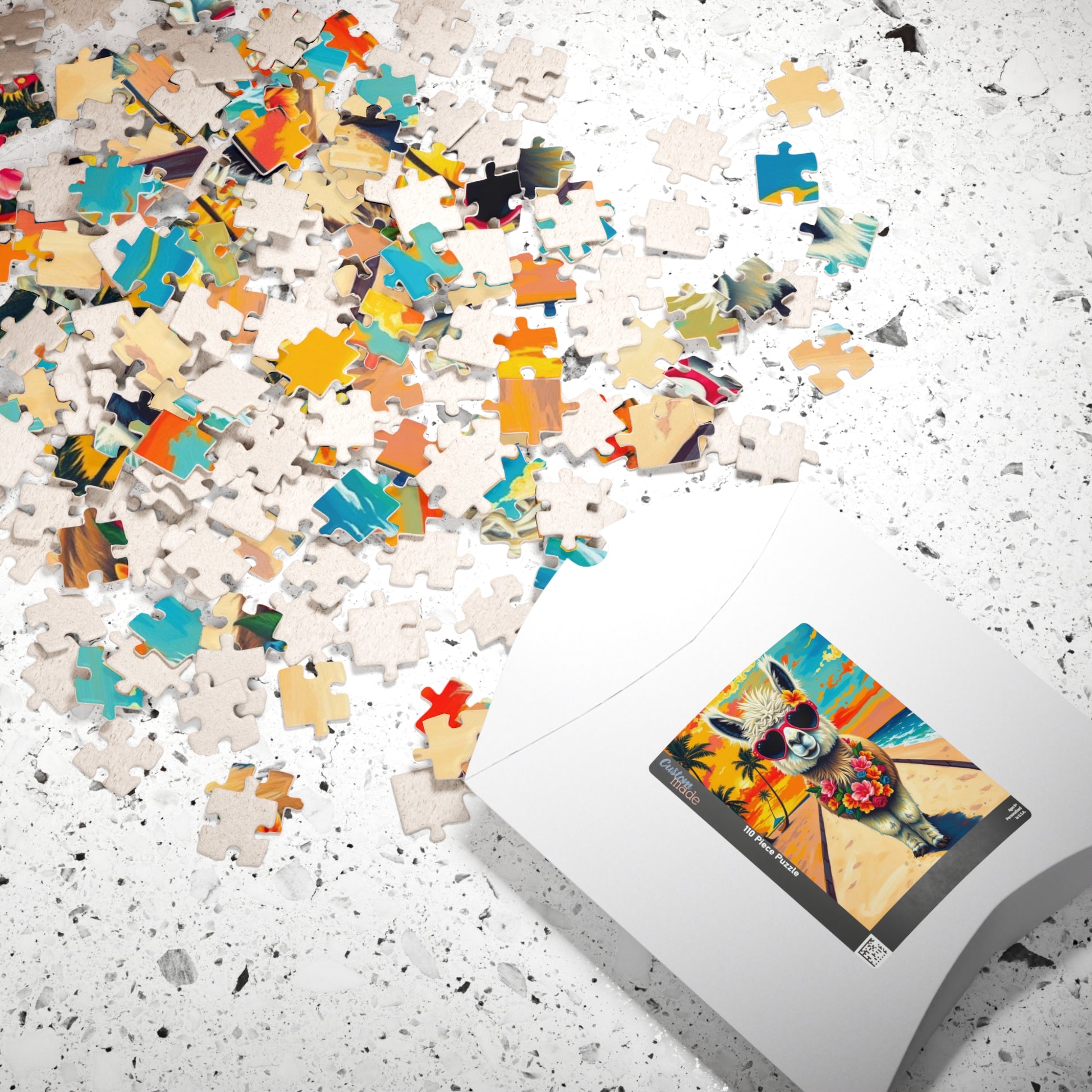 Whimsical Llama Jigsaw Puzzle, Beach Scene, Fun Family Game, Unique Gift for Adults, Perfect for Animal Lovers Puzzle The Puzzle Chest