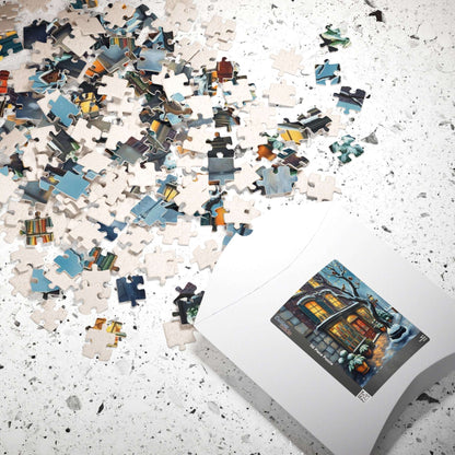 Winter Glow Old World Bookstore Jigsaw Puzzle - Snowy Bookshop Puzzle The Puzzle Chest