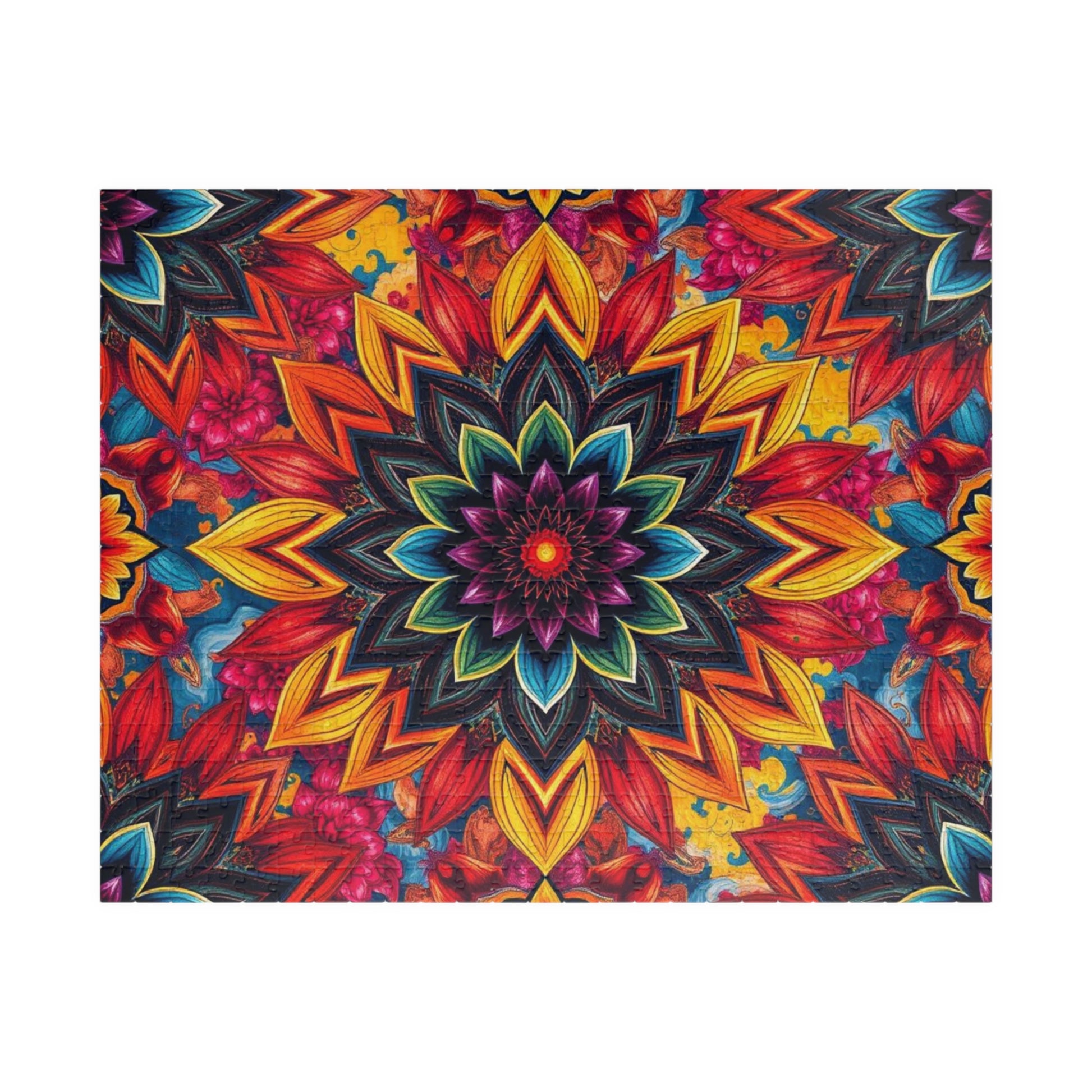 Vibrant Mandala Puzzle - Colorful Abstract Jigsaw Game 520 pcs (Horizontal) Puzzle The Puzzle Chest