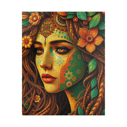 Mosaic Portrait Bohemian Woman Puzzle - Mystical Intricate Art Mindful Jigsaw Game for Adults, Gift for Her, Creative Entertainment, Hobby 520 pcs (Vertical) Puzzle The Puzzle Chest