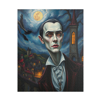 Vampire Gothic Manor Jigsaw Puzzle, Dark Fantasy Stormy Sky Art, Halloween Game, Challenging Adult Toy, Mind-bending Activity, Unique Gift 520 pcs (Vertical) Puzzle The Puzzle Chest