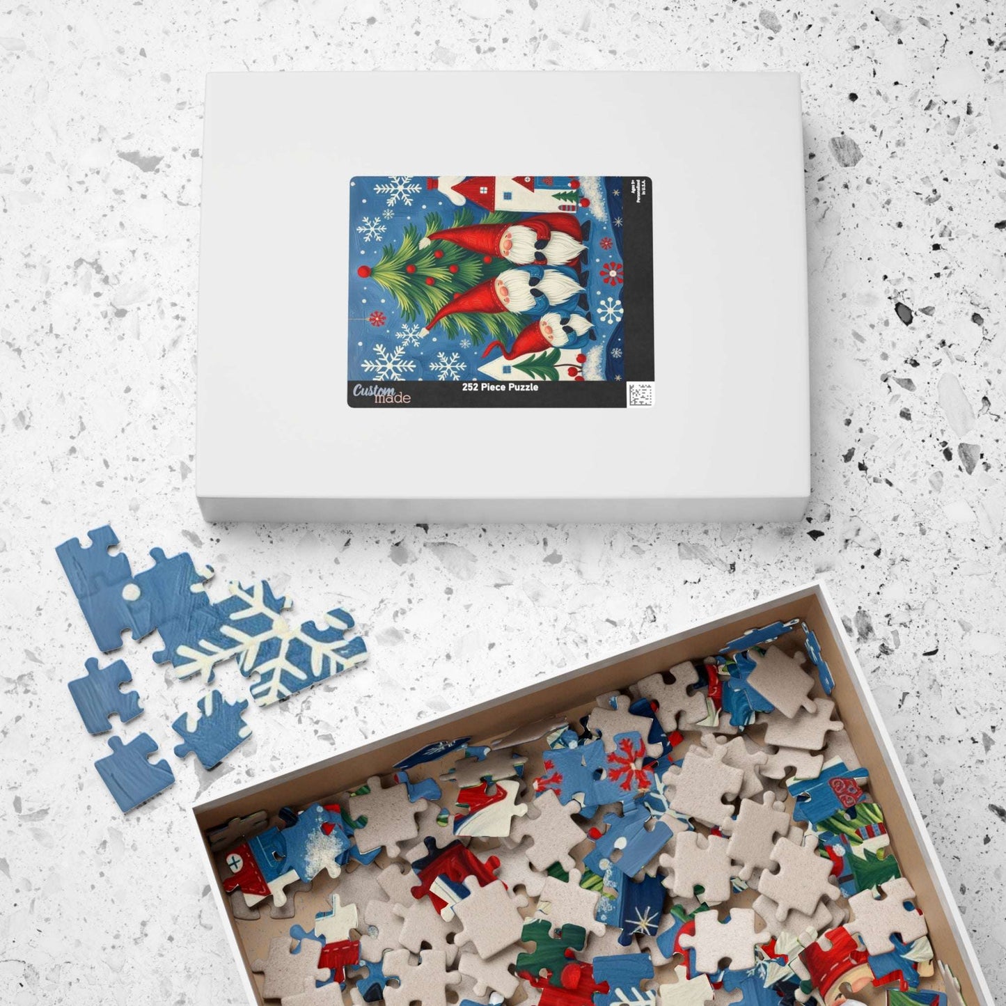 Nordic Christmas Caroling Gnomes – Scandinavian Folk Winter Holiday Jigsaw Puzzle Puzzle The Puzzle Chest
