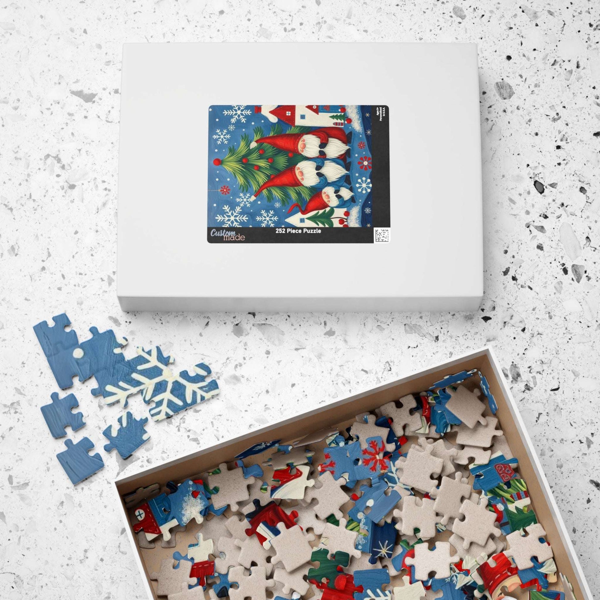Nordic Christmas Caroling Gnomes – Scandinavian Folk Winter Holiday Jigsaw Puzzle Puzzle The Puzzle Chest