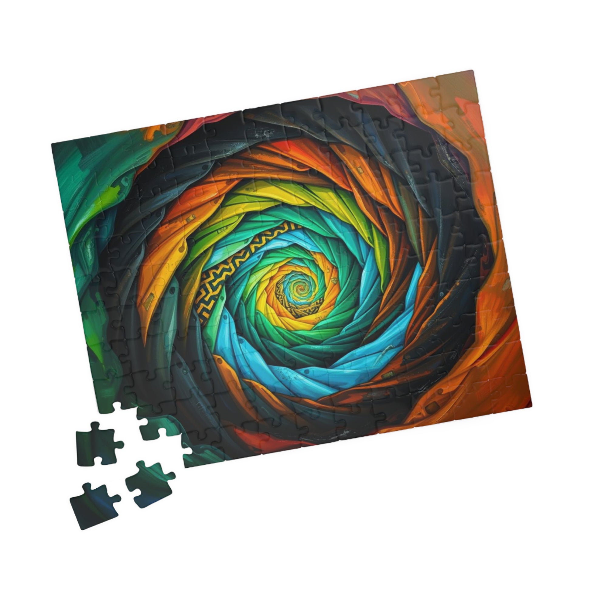 Colorful Abstract Spiral Jigsaw Puzzle, Vibrant Art Gift for Adult Puzzle Lovers, Home Entertainment, Thoughtful Gift, Brain Teaser Fun Puzzle The Puzzle Chest