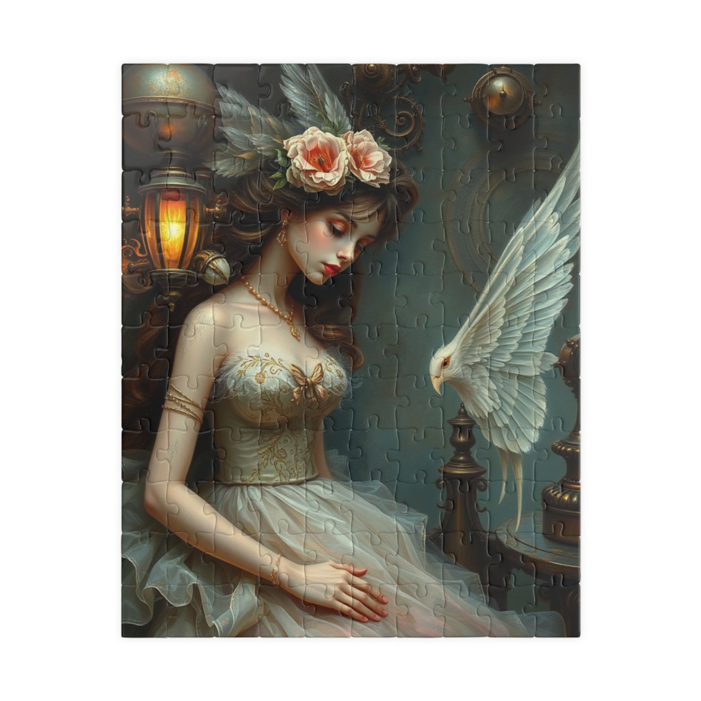 Elegant Steampunk Art Puzzle, Vintage Beauty Puzzle, Unique Gift for Art Lovers, Ideal for Family Game Night, Stress Relief Activity 110 pcs (Vertical) Puzzle The Puzzle Chest