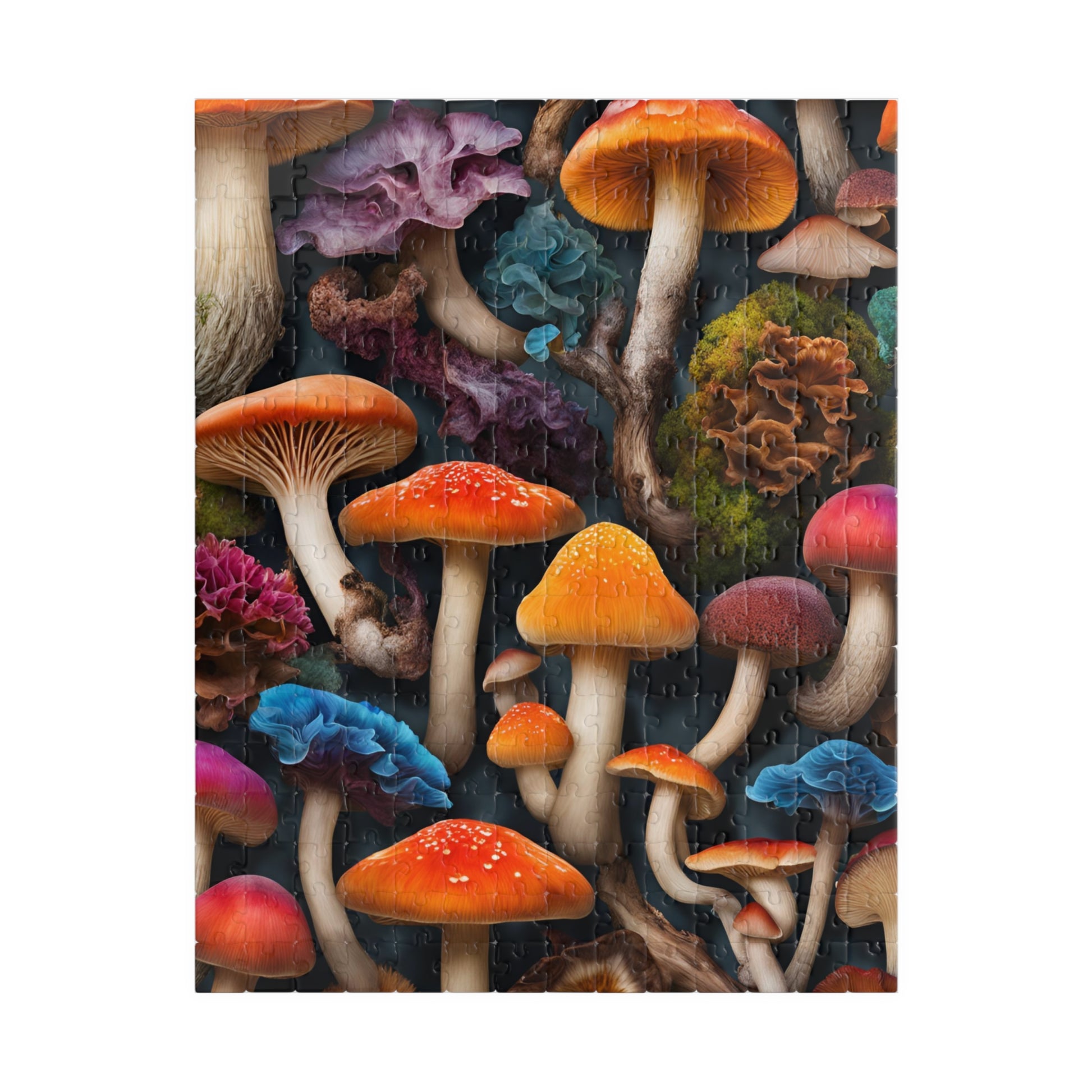 Mushroom Collage Puzzle, Colorful Toadstool Chaotic Jigsaw, 252 520 1014-Piece Game, Relaxing Mindfulness Activity, Gift for Nature Lover 252 pcs (Vertical) Puzzle The Puzzle Chest