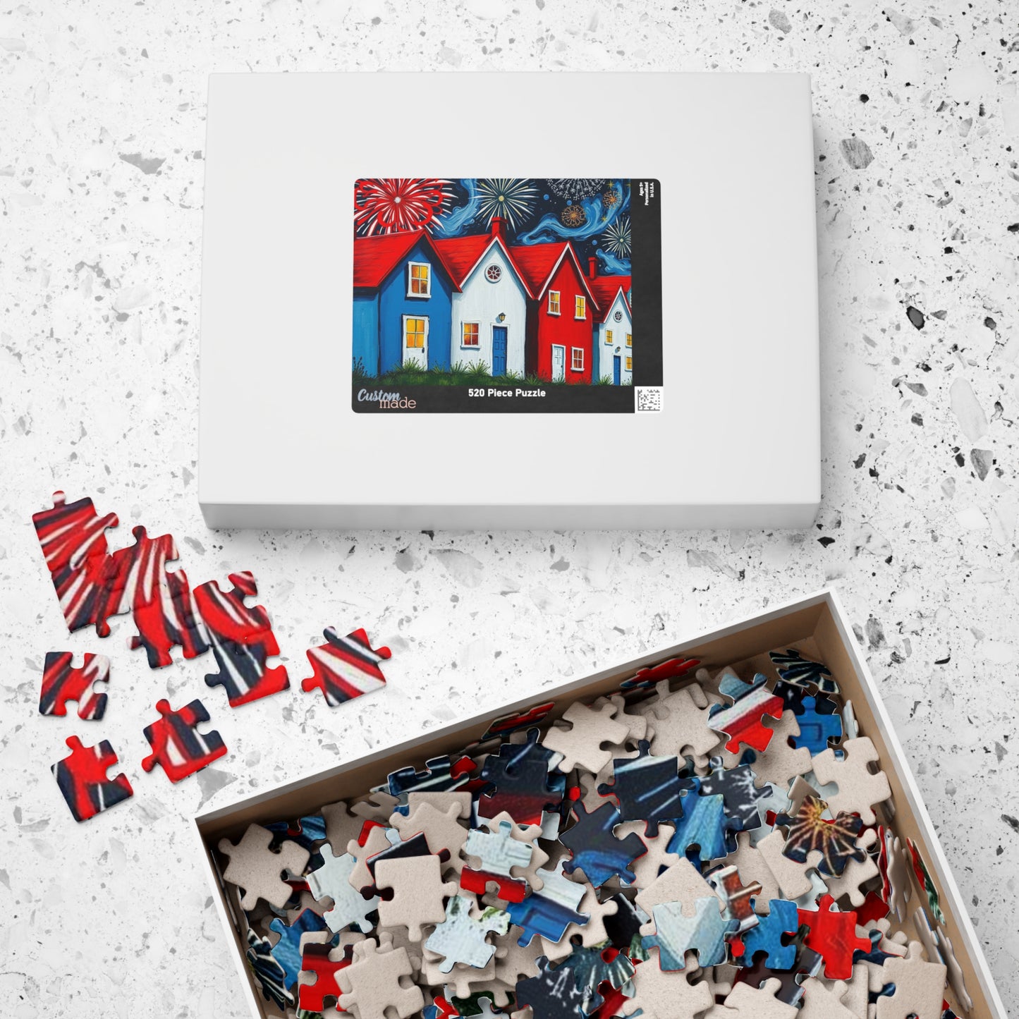 Fireworks Over America Jigsaw Puzzle, Festive Game with Colorful Fireworks for Family Game Night, Holiday Gift, Home Décor, Fun Activity Puzzle The Puzzle Chest