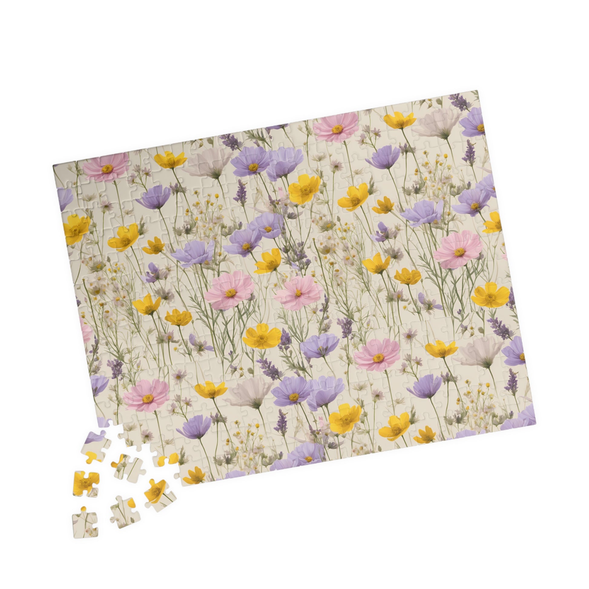 Pastel Wildflower Jigsaw Puzzle, 110-1014 Piece Game for Adults Relaxing Activity, Floral Art Project, Flower DIY Frameable Decor Puzzle The Puzzle Chest