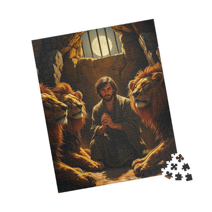 Religious Puzzle for Adults - Biblical Scene of Daniel in the Lions Den, Tranquil Gift for Puzzle Lovers, Mindfulness Hobby, Relaxation