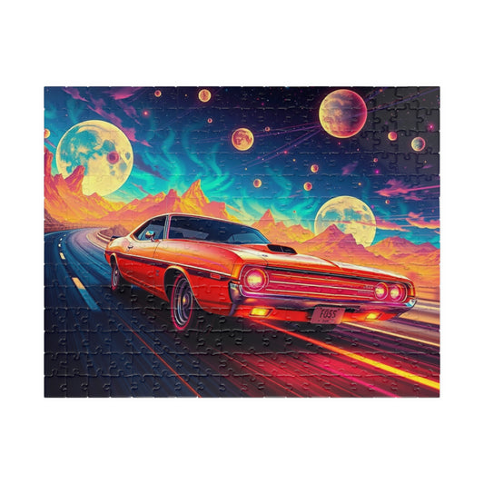 Retro Car Jigsaw Puzzle - Cosmic Scene, Gifts for Car Lovers, Nostalgic Mindfulness Activity for Family Game Night or Solo Fun, Brain Teaser 252 pcs (Horizontal) Puzzle The Puzzle Chest