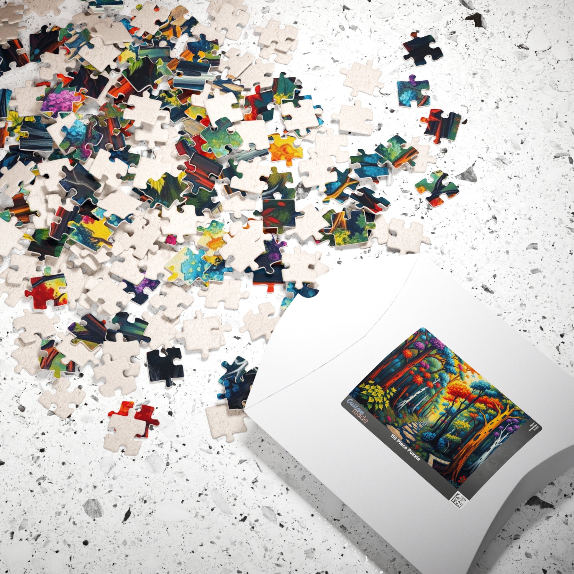 Colorful Forest Puzzle Jigsaw Game for Relaxation and Fun, Gift for Nature Lovers, Family Activity, 110, 252, 520, 1014-piece Brain Teaser Puzzle The Puzzle Chest
