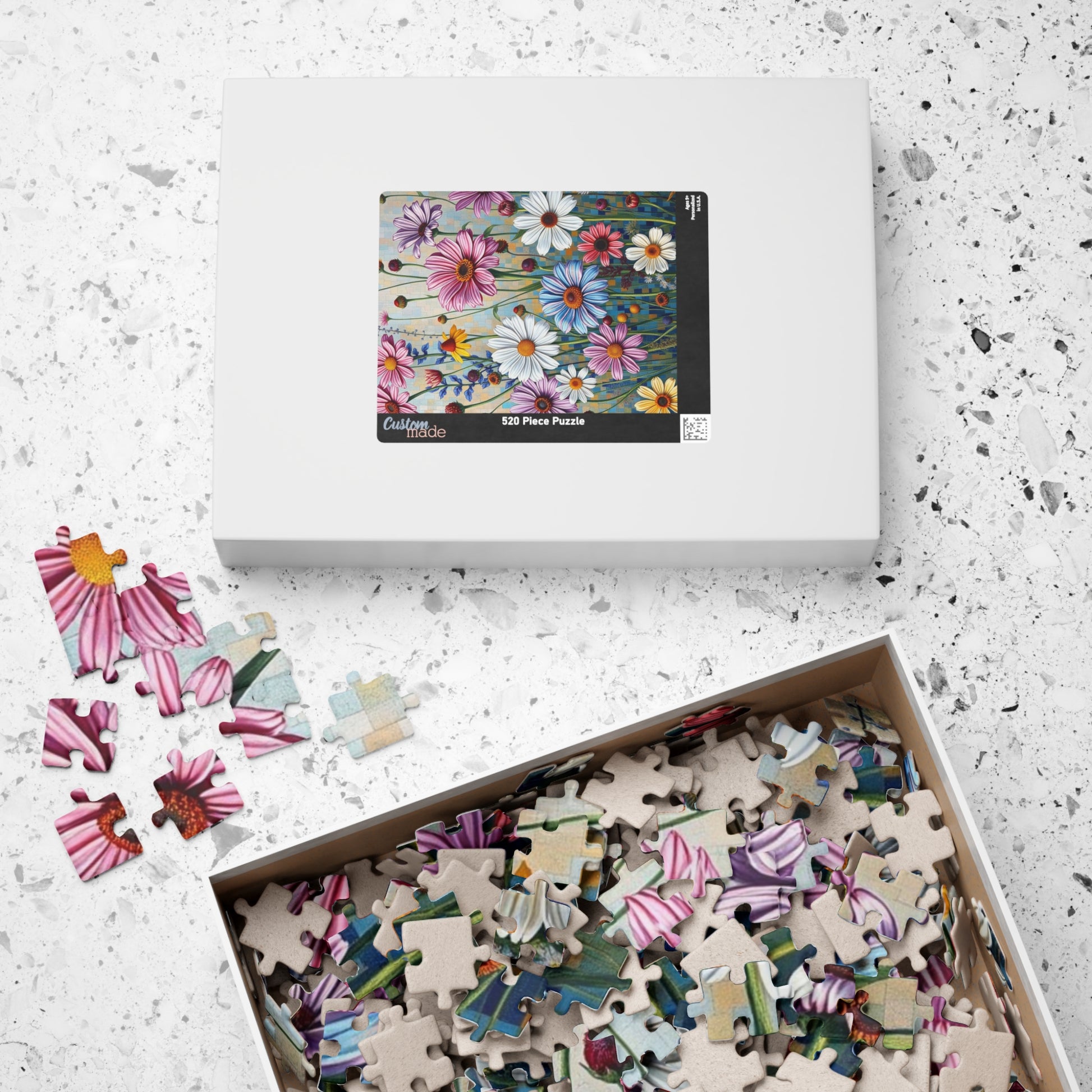 Floral Mosaic Puzzle - Beautiful Flower Design, Jigsaw Game for Nature Lovers Art Enthusiasts, Family Fun Game Puzzle The Puzzle Chest