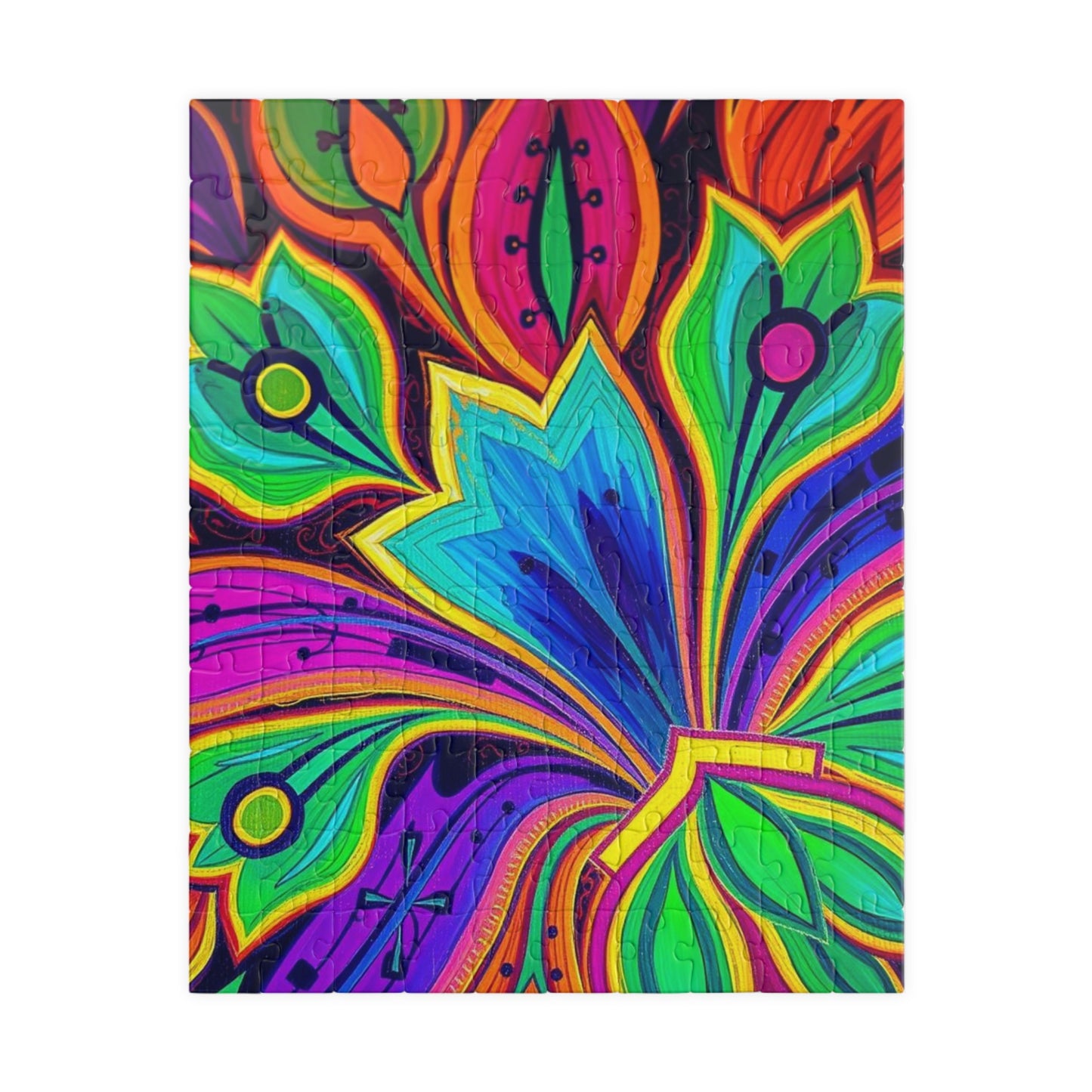Colorful Floral Jigsaw Puzzle - Abstract Flower, Fun Home Activity, Puzzle Lover Gift for Adult, Family Game Night, Brain Teaser 110 pcs (Vertical) Puzzle The Puzzle Chest