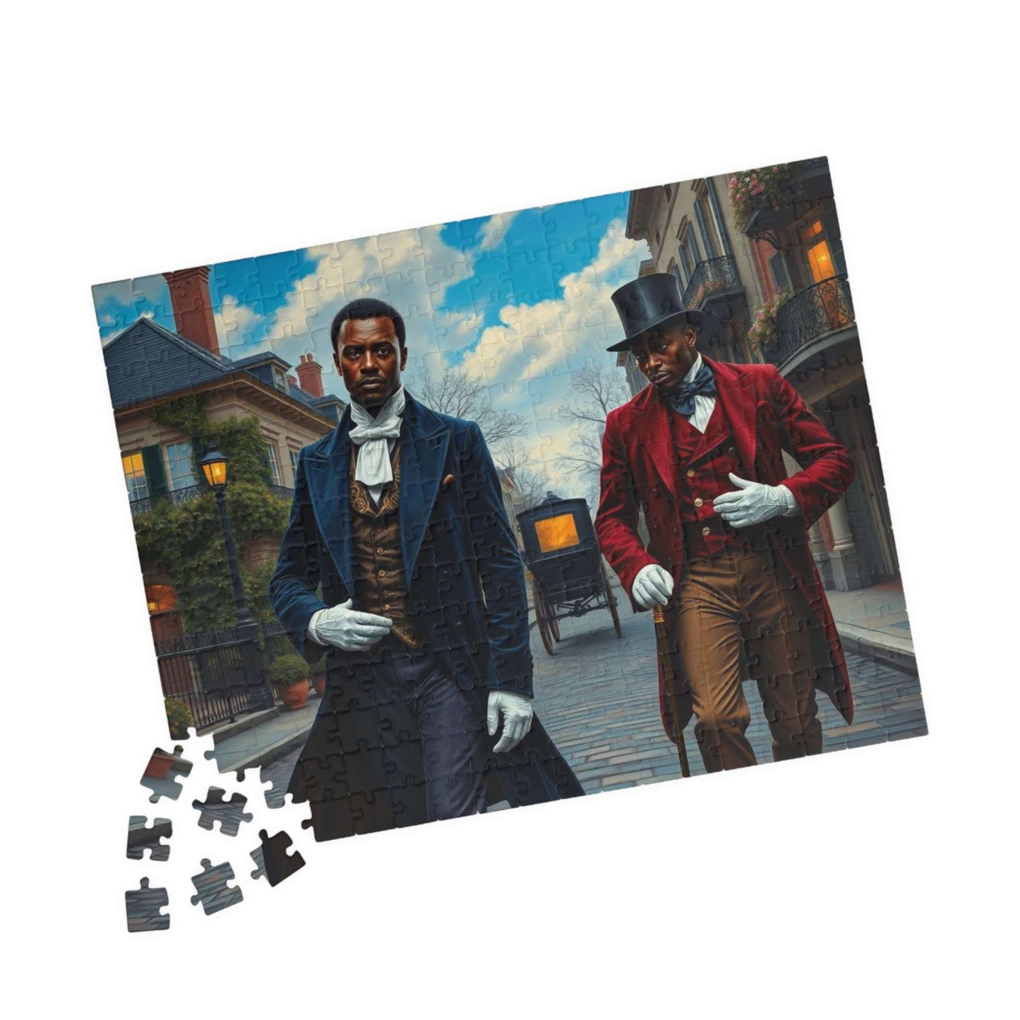 Gentlemen of the Promenade Jigsaw Puzzle for Adults - French Quarter Theme, Black Men Art 252 pcs (Horizontal) Puzzle The Puzzle Chest
