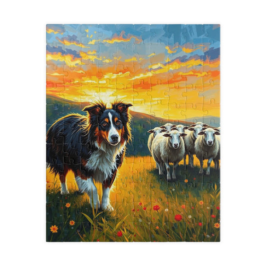 Australian Shepherd Jigsaw Puzzle, Nature Animal Theme Game, Perfect for Dog Lovers, Pet Owners, Friends Family Fun, Birthday Holiday Gift 110 pcs (Vertical) Puzzle The Puzzle Chest