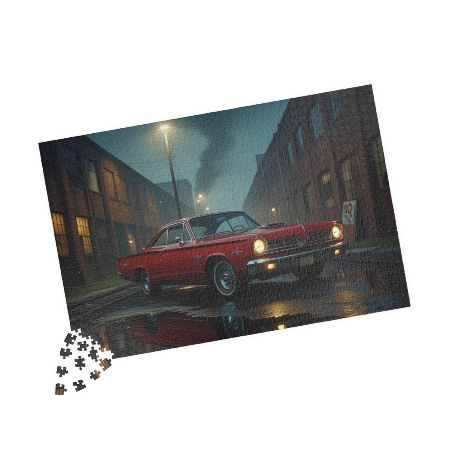 Vintage Car Puzzle - Classic Red 1960 Fury, Nostalgic Jigsaw for Retro Car Lover Puzzle The Puzzle Chest