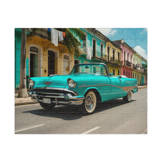 Vintage Car Puzzle | 110-1014 Piece 1957 Pontiac Bonneville Convertible Jigsaw Game | Auto Lover Gift Father's Day, Family Time, Puzzle Night 110 pcs (Horizontal) Puzzle The Puzzle Chest