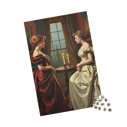 Jigsaw Puzzle, Victorian Women in Elegant Gowns, Candlelit Parlor Design, 110 252 520 1014 Pieces, Relaxing Activity, Home Decor, Gift Idea, Puzzle The Puzzle Chest