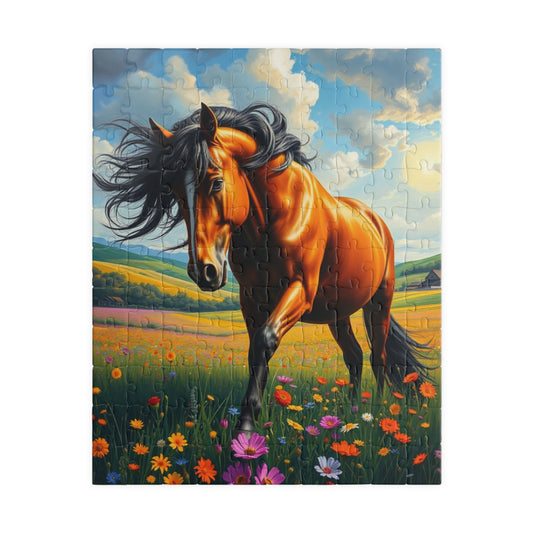 Majestic Horse Puzzle - 110, 252, 520, 1014-pieces - Perfect Gift for Horse Lovers, Family Fun, Game Night, Art Enthusiasts 110 pcs (Vertical) Puzzle The Puzzle Chest