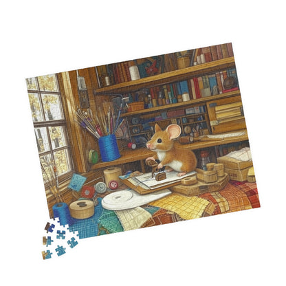 Crafting Mouse Sewing Room Puzzle | Animal Jigsaw Puzzle 110/252/520/1014-Piece 520 pcs (Horizontal) Puzzle The Puzzle Chest