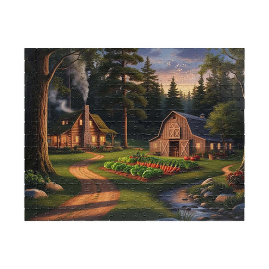 Secluded Farmstead Puzzle, Cozy Cabin Landscape Jigsaw Game, Outdoor Vibes, Solo Fun, Gift for Game Night, 110-1014 Piece, Family Activity 252 pcs (Horizontal) Puzzle The Puzzle Chest