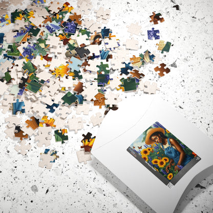 African American Woman Jigsaw Puzzle, Garden Scene 110-1014 Piece, Perfect Gift for Nature Lovers, Family Bonding Activity, Creative Hobby Puzzle The Puzzle Chest