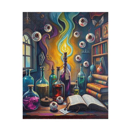 Mystical Potion Lab Jigsaw Puzzle, 110, 252, 520-piece Puzzle for Game Night, Halloween Family or Solo Activity, Gift for Friend