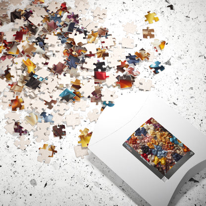 Jigsaw Puzzle, Bow Collage, Colorful 110 252 520 1014-Piece, Coquette Bows, Family Game Night, Mindfulness Activity, Holiday Gift, Stress Puzzle The Puzzle Chest