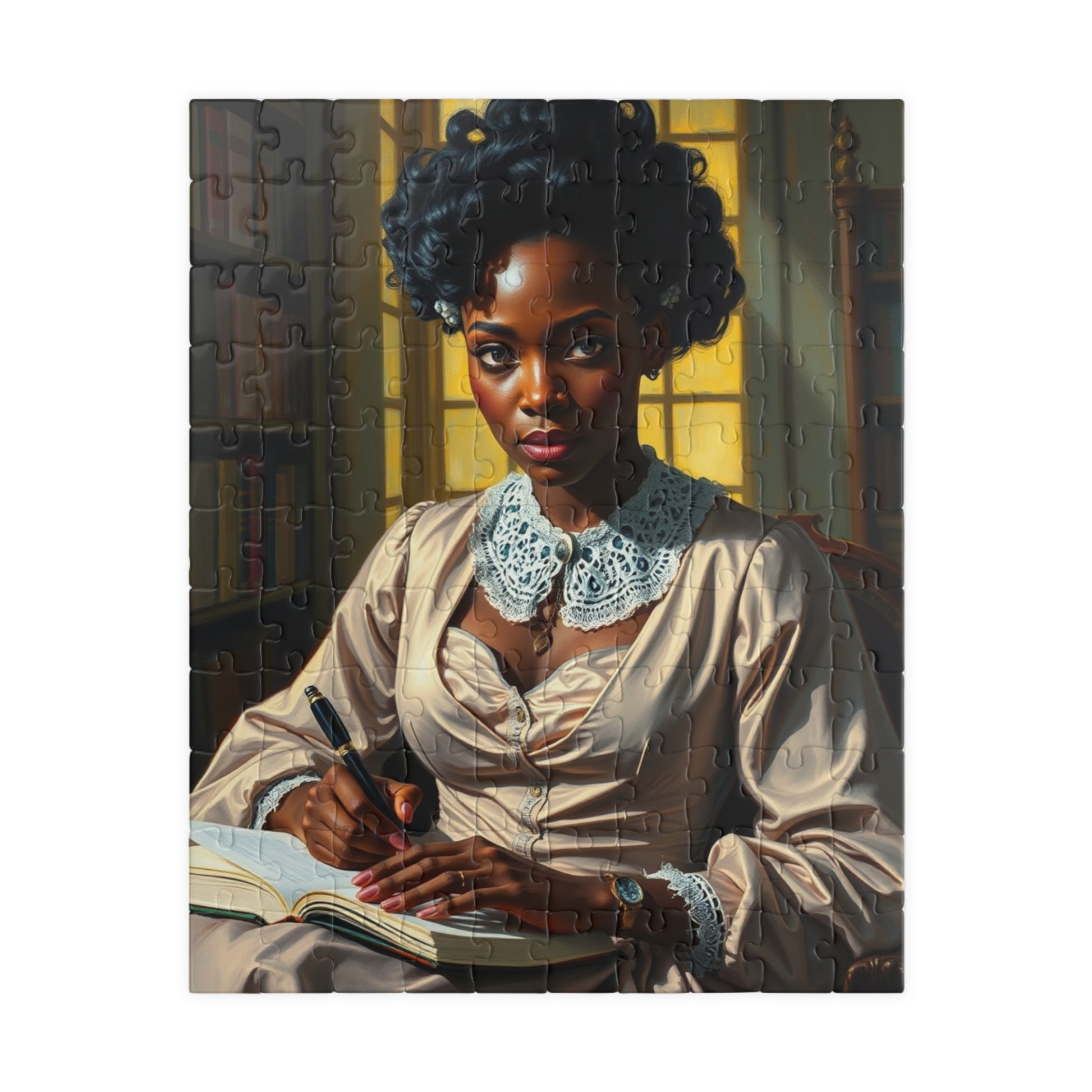 Elegant Vintage Puzzle - Black American Woman, Relaxing Gift for Her, Family Game Night, Art Collectors, Birthday Gift, Mindfulness Activity 110 pcs (Vertical) Puzzle The Puzzle Chest