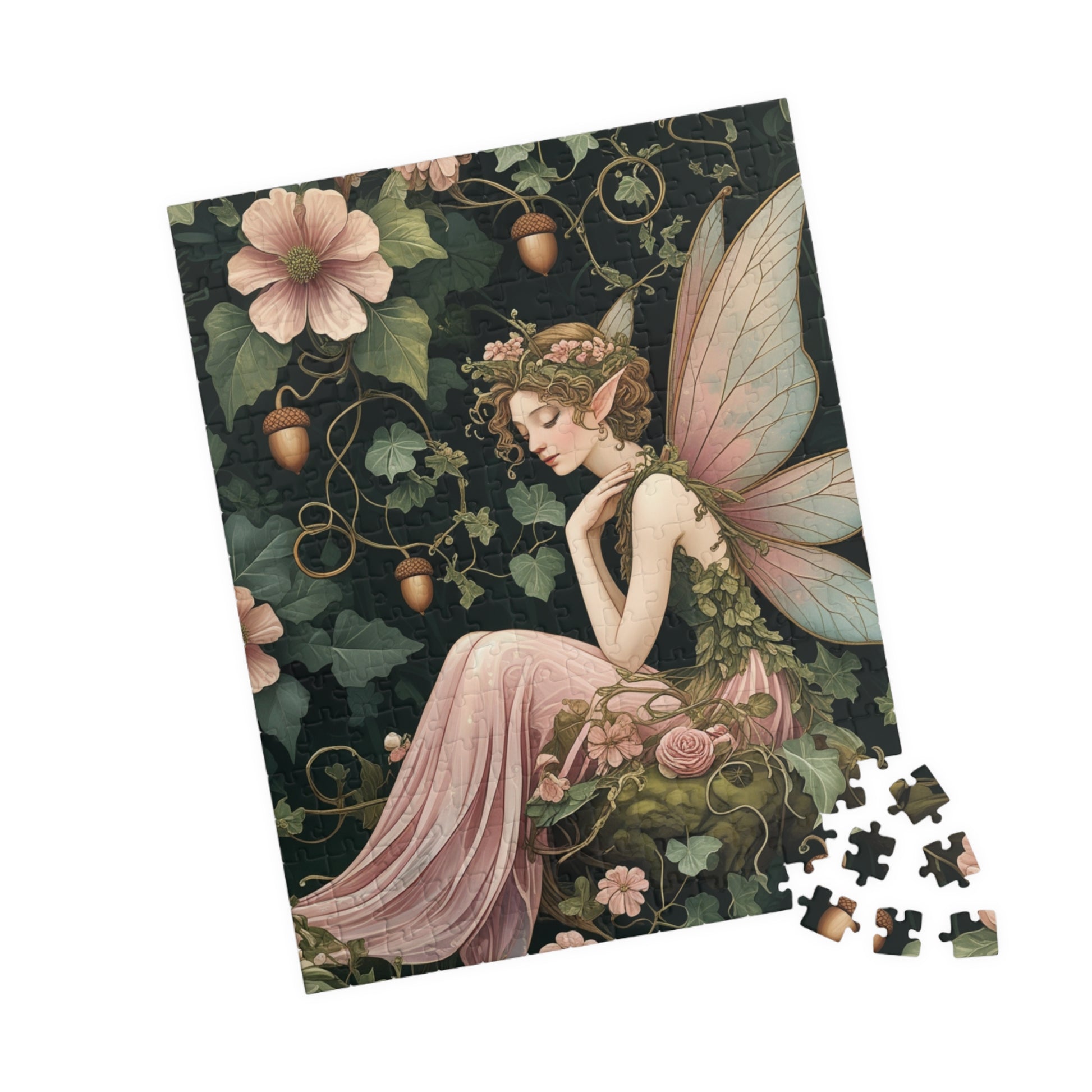 Whimsical Fairy Jigsaw Puzzle, Floral Flower Vintage Design, Mythical Creature Tabletop Family Activity Game, Fantasy Art Lover Gift, Hobby Puzzle The Puzzle Chest