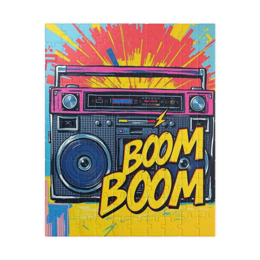 Retro Boom Box Puzzle - Colorful Pop Art Jigsaw Game for Adults, Nostalgic Fun for Family Night, Perfect Gift for Music Lovers, Game Night 110 pcs (Vertical) Puzzle The Puzzle Chest