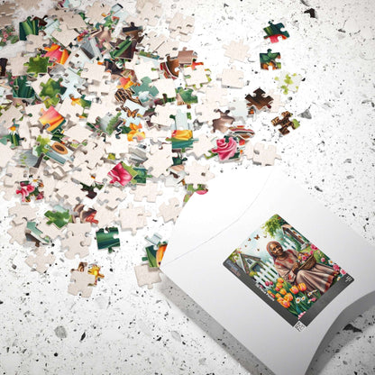 Garden Delight Jigsaw Puzzle - Black Woman Art, Nature-themed Afrocentric Game Puzzle The Puzzle Chest