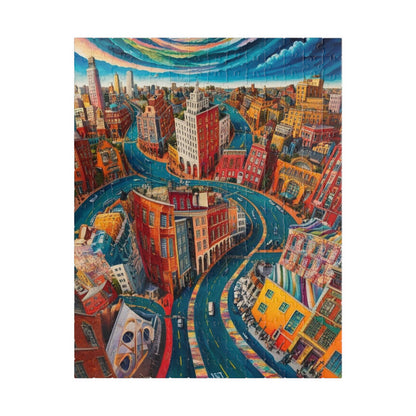 Surreal Cityscape Puzzle - 110, 252, 520, 1014-Piece, Fun Gift for Puzzle Lovers, Unique Wall Art, Family Game Night, Creative Art Therapy 252 pcs (Vertical) Puzzle The Puzzle Chest