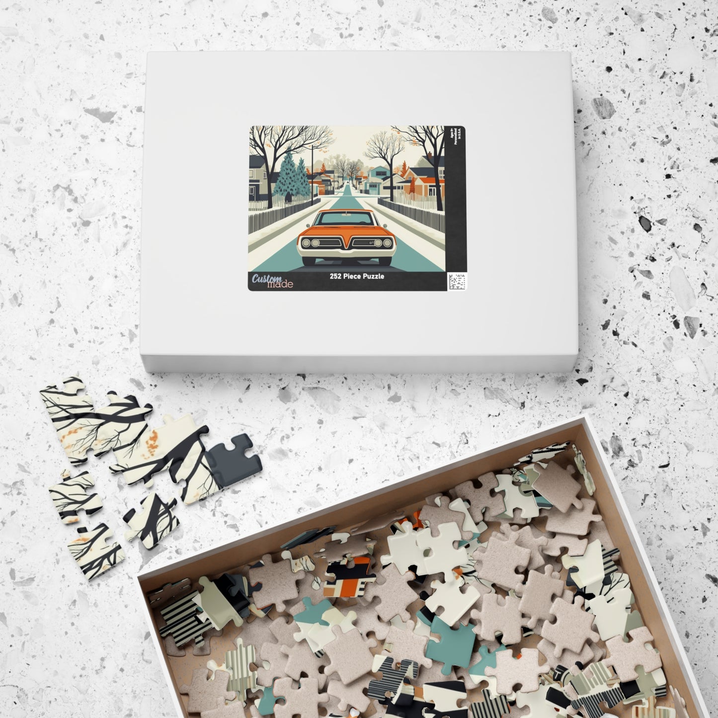 Vintage Car Puzzle | Mid-Century Suburban Street Scene Jigsaw Game