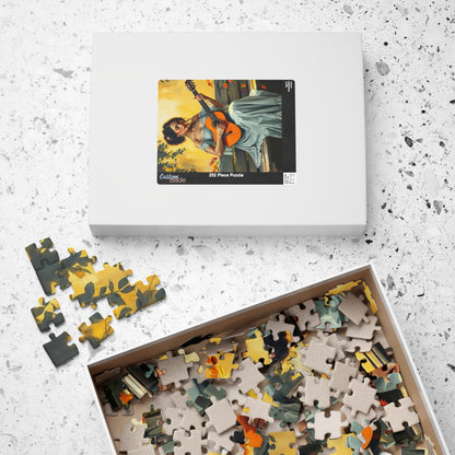 Latina Musician Jigsaw Puzzle (110, 252, 520, 1014-piece), Woman Playing Guitar, Folkloric Dress, Creative Pastime, Mind Exercise, Giftable Puzzle The Puzzle Chest
