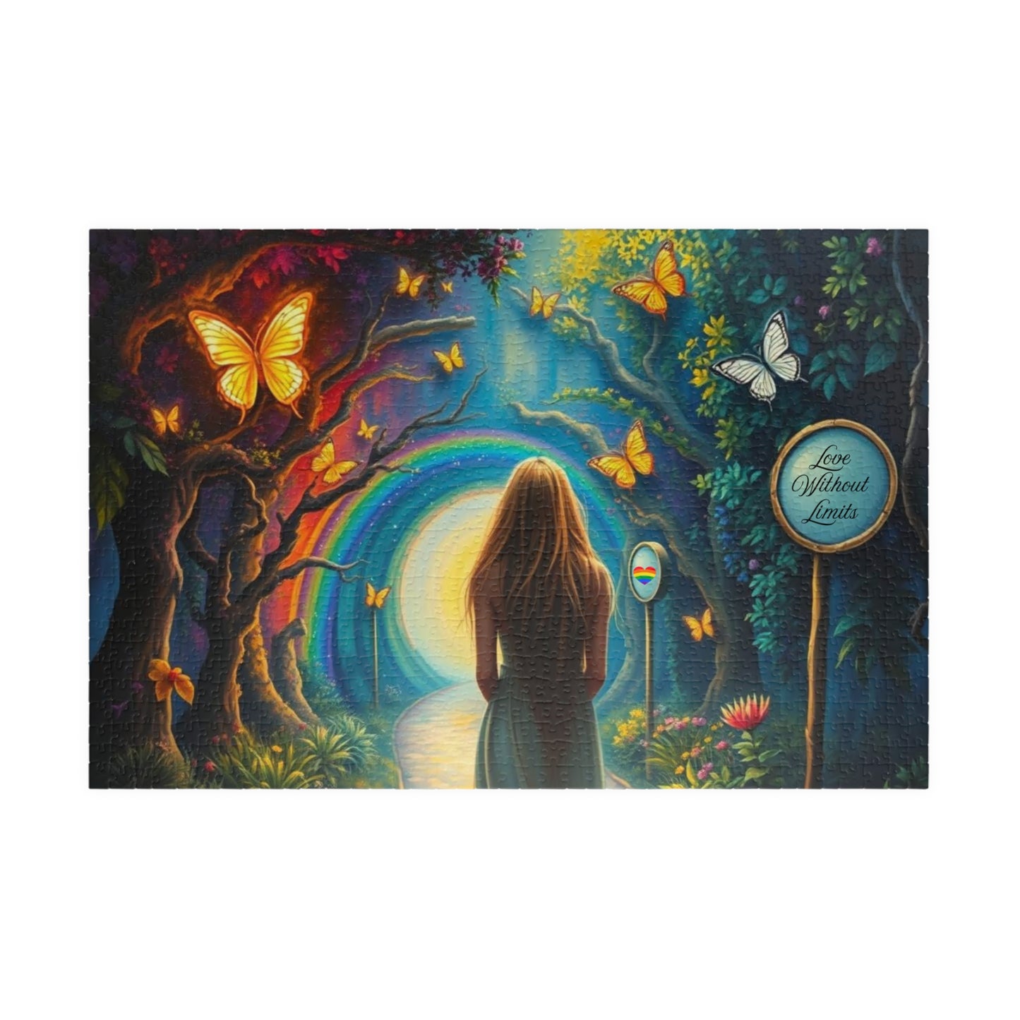 Whispers of the Rainbow Garden Jigsaw Puzzle, Rainbow Puzzle, LGBTQ Puzzle Art Pride Month Gift for Adults, Family Activity, Mindfulness 1014 pcs (Horizontal) Puzzle The Puzzle Chest