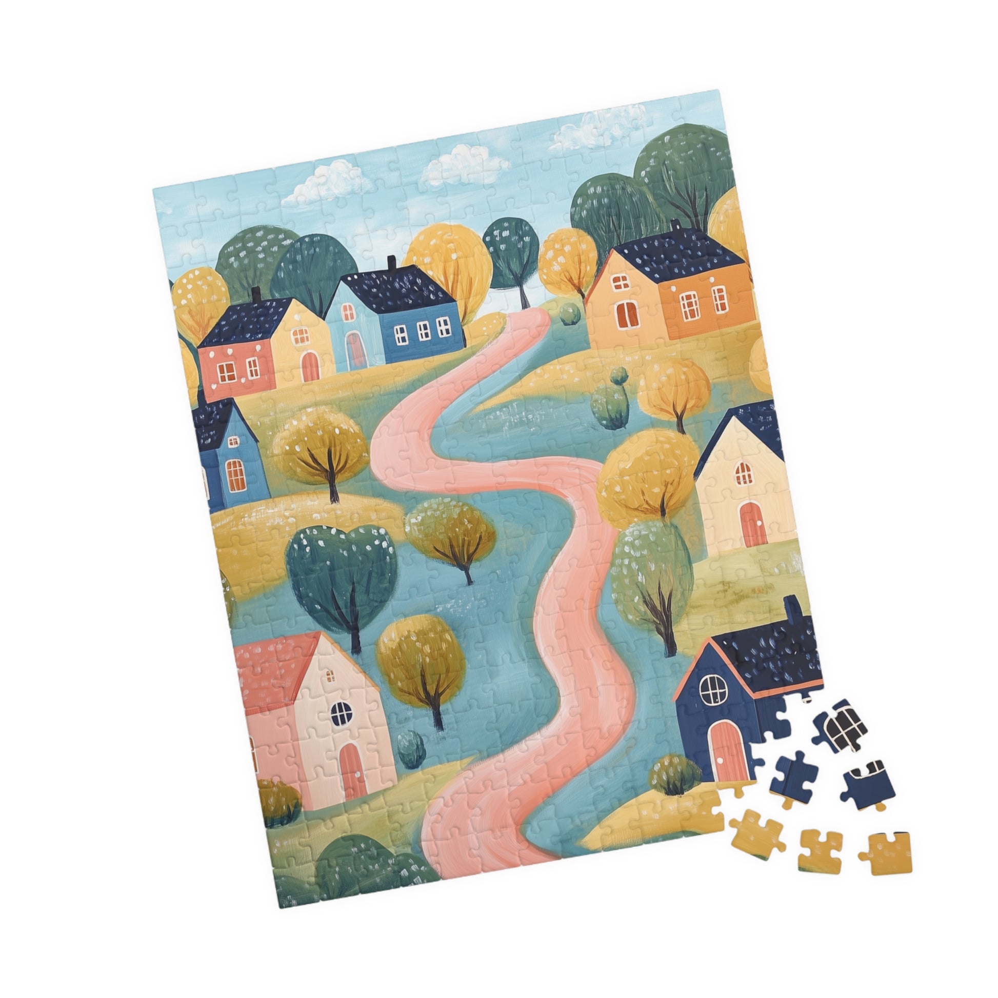 Whimsical Riverside Village Jigsaw Puzzle 110-520 Piece 252 pcs (Vertical) Puzzle The Puzzle Chest