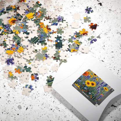 Sunflower and Lavender Puzzle, Floral Jigsaw Game for Adults, Flower Botanical Gift for Nature Lover, Family Activity, Mindful Fun, Relief Puzzle The Puzzle Chest