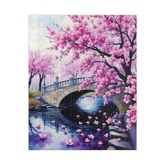 Cherry Blossom Puzzle, 110/252/520/1014-Piece Enchanted Landscape, Gift for Puzzle Lovers 110 pcs (Vertical) Puzzle The Puzzle Chest