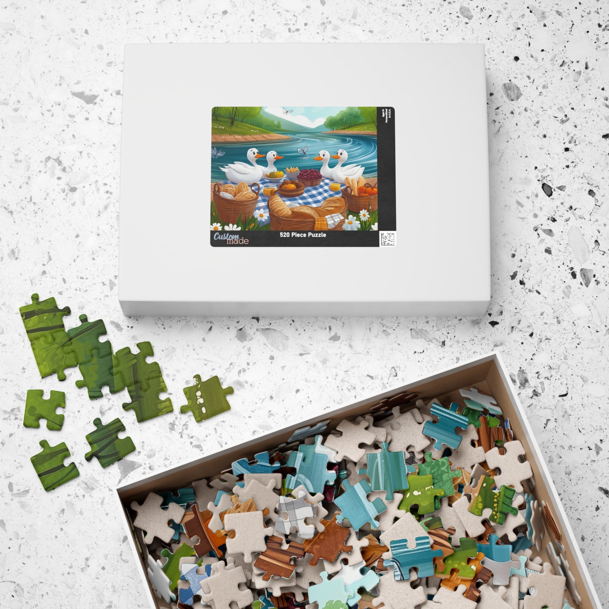 Duck Family Picnic Puzzle | Scenic River Picnic Animal Jigsaw Game Puzzle The Puzzle Chest