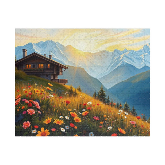 Scenic Mountain Jigsaw Puzzle - 110, 252, 520, 1014-piece, Nature Decor, Gift for Nature Lovers, Family Fun, Indoor Activity 520 pcs (Horizontal) Puzzle The Puzzle Chest