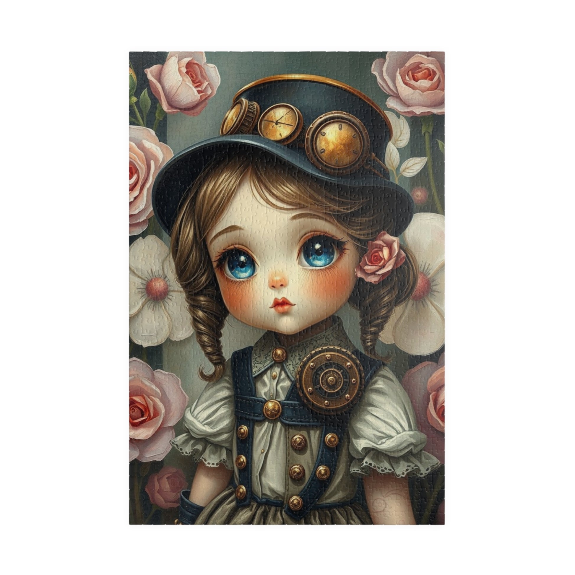 Whimsical Victorian Girl Puzzle, 110-1014 Piece Steampunk Jigsaw Game, Family Game, Gift for Adult and Teen Puzzle Lover, Home Entertainment 1014 pcs (Vertical) Puzzle The Puzzle Chest
