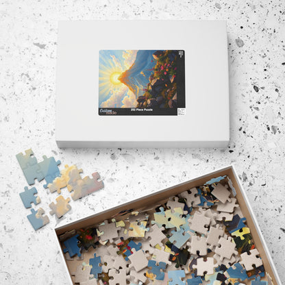 Golden Mount Sinai Puzzle, Mountain Landscape Religious Themed Jigsaw Game Toy, Nature-Inspired Inspirational Gift for Puzzle Lover, Mindful