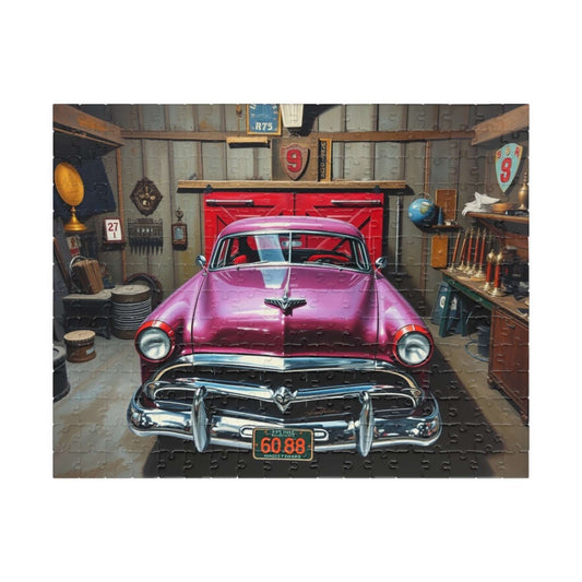 Classic Car Puzzle - 1953 Hornet, Vintage Auto Jigsaw Game, Nostalgic Garage Scene, Car Enthusiast Gift, Family Night, Retro Decor 252 pcs (Horizontal) Puzzle The Puzzle Chest