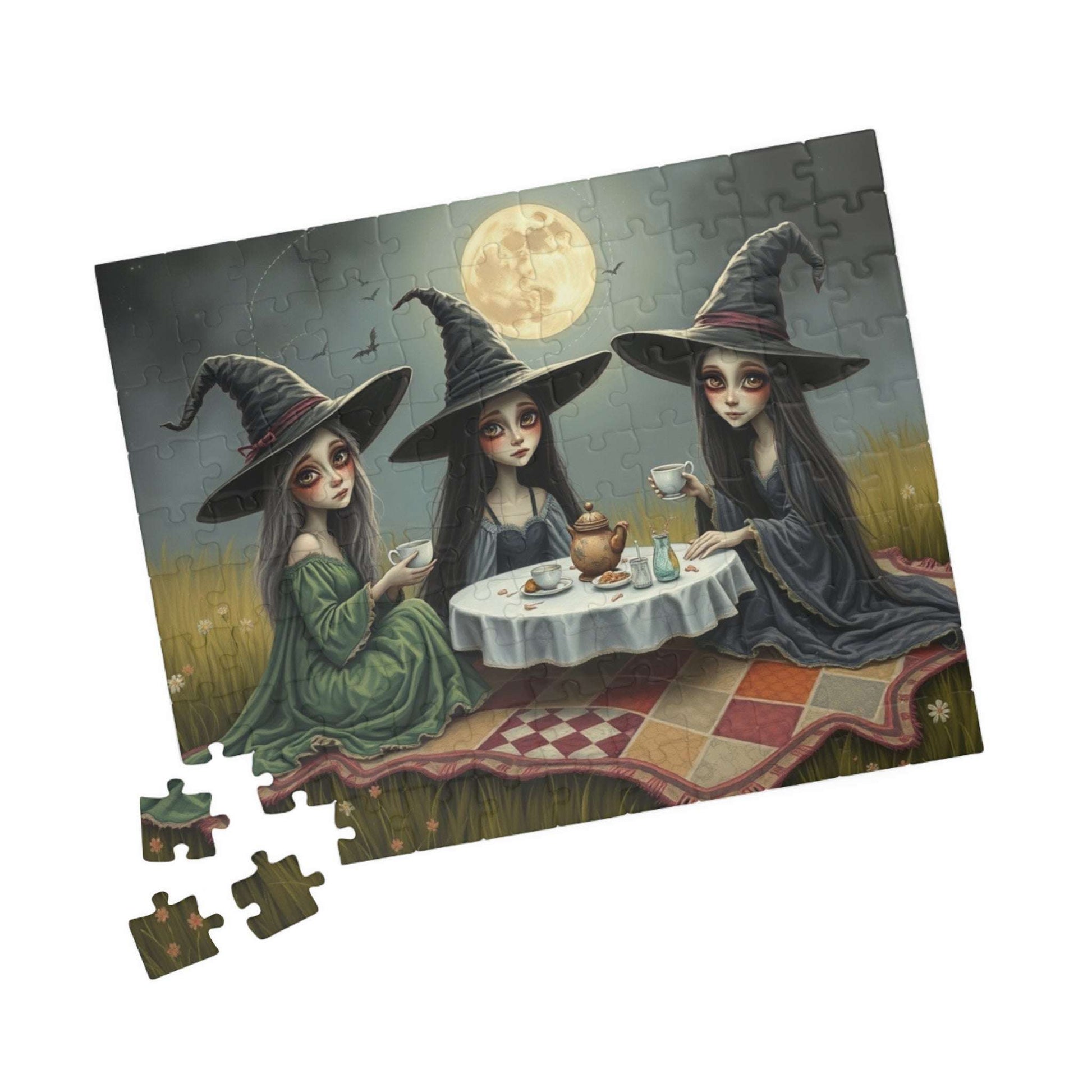 Enchanting Witch Tea Party Puzzle | Perfect for Halloween Fun, Cozy Nights, Family Game Night, Gift for Puzzle Lovers Puzzle The Puzzle Chest
