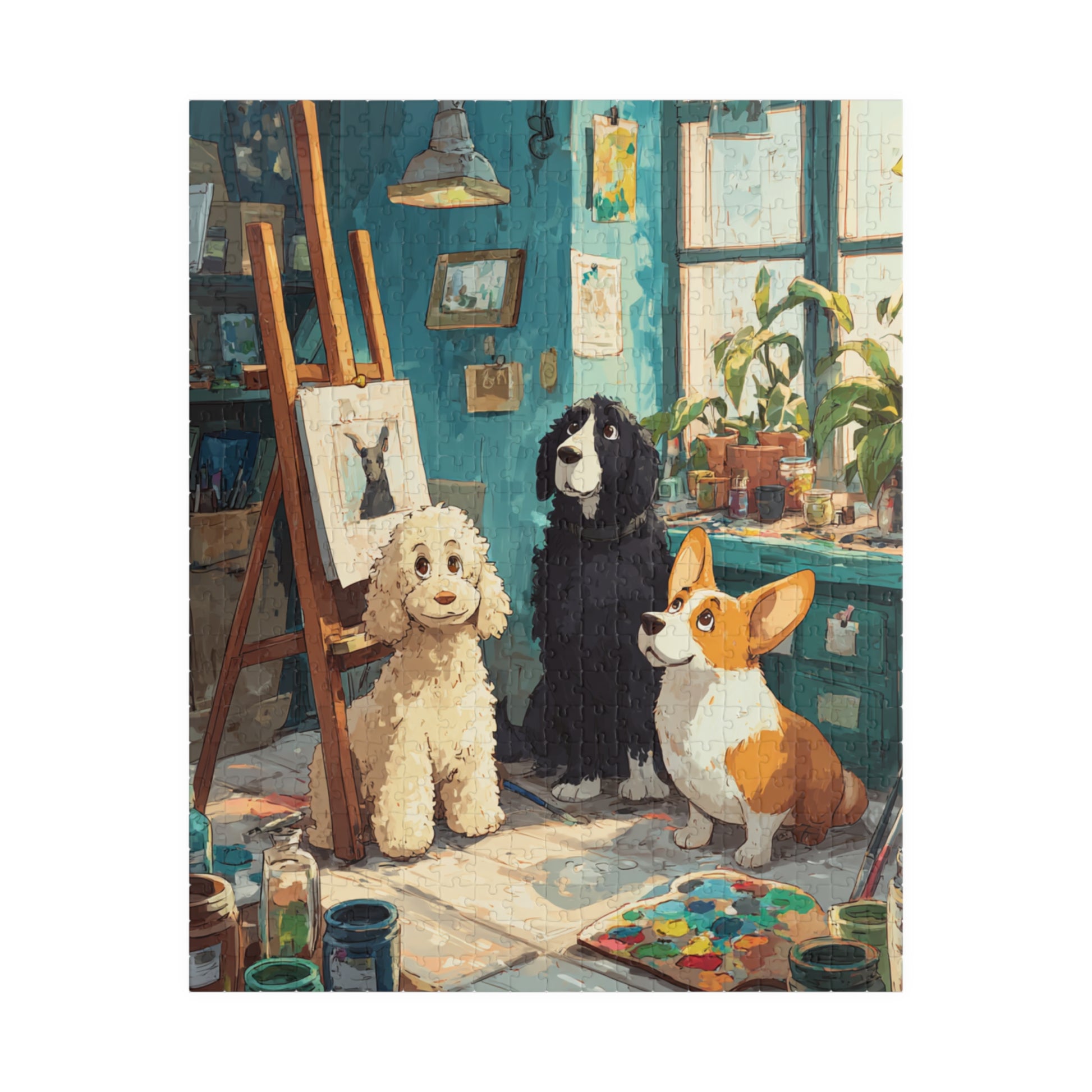 Dog Crew Art Studio Jigsaw Puzzle, Canine Lovers Puzzle, Animal Themed Tabletop Game for Adults and Kids Puzzle The Puzzle Chest